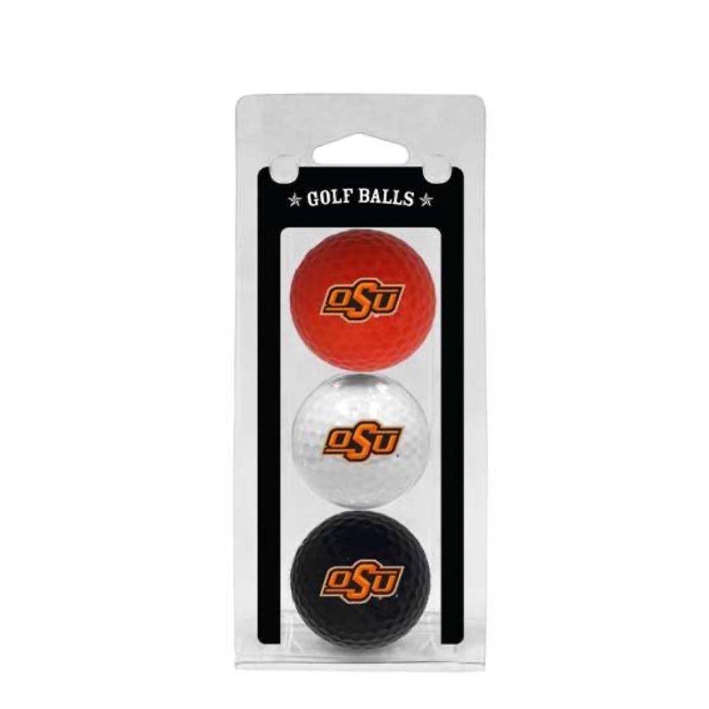 Oklahoma State OSU Three Golf Ball Pack Orange White Black New In Package